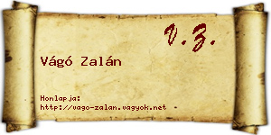 Vágó Zalán névjegykártya