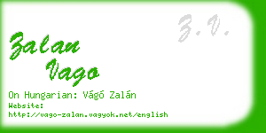 zalan vago business card